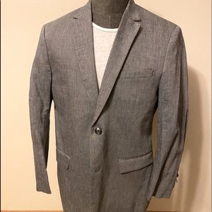 H&M Dark Grey Linen 42R Slim Fit Blazer